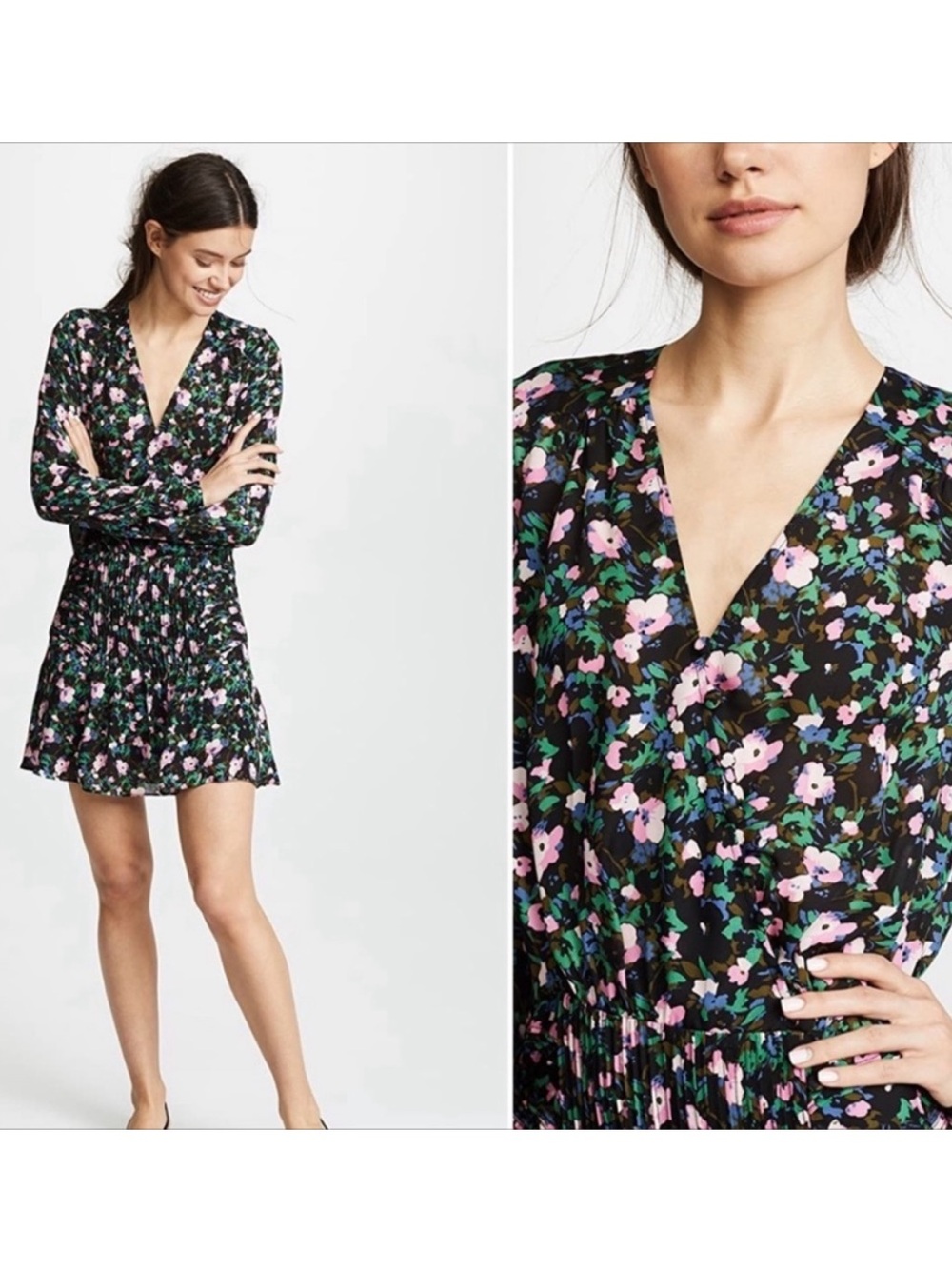 Veronica Beard Naomi Floral Silk Mini Dress